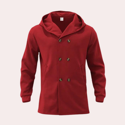 Stylischer Herren-Trenchcoat mit praktischer Kapuze für einen lässigen Look