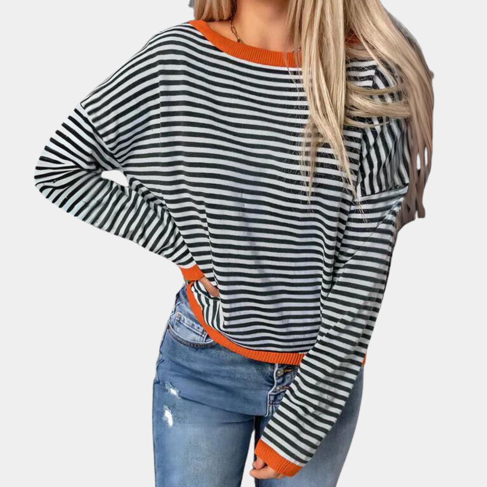 Eleganter gestreifter Damenpullover für zeitlosen Stil