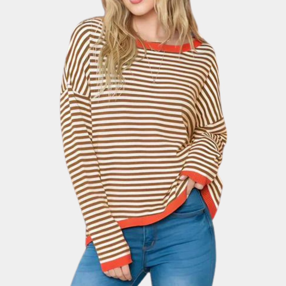 Eleganter gestreifter Damenpullover für zeitlosen Stil
