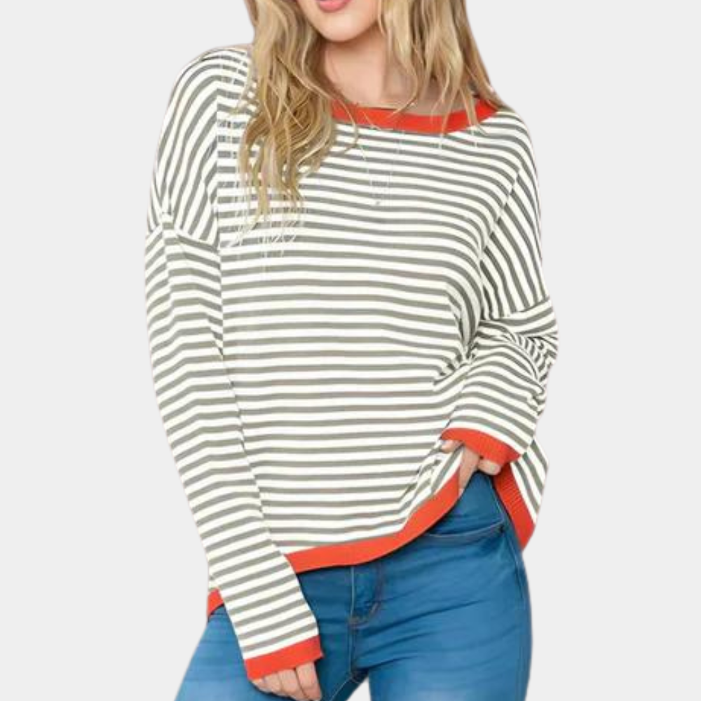 Eleganter gestreifter Damenpullover für zeitlosen Stil