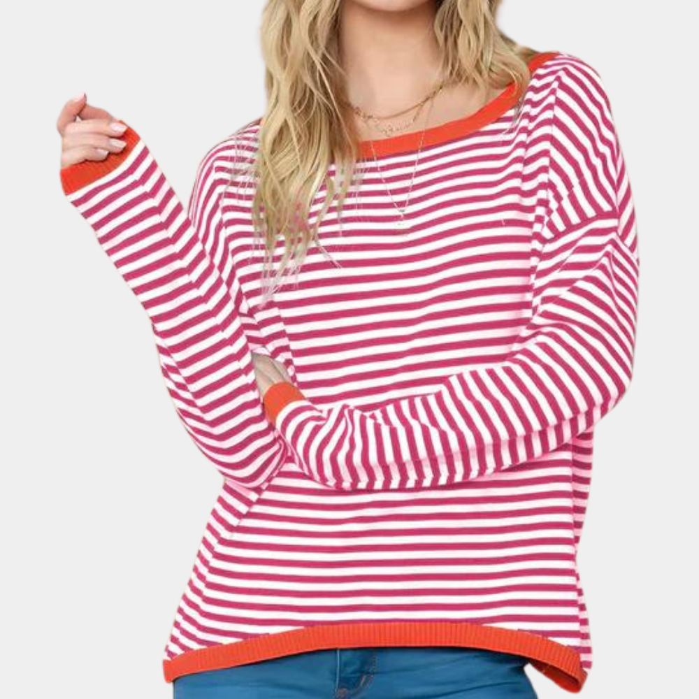 Eleganter gestreifter Damenpullover für zeitlosen Stil