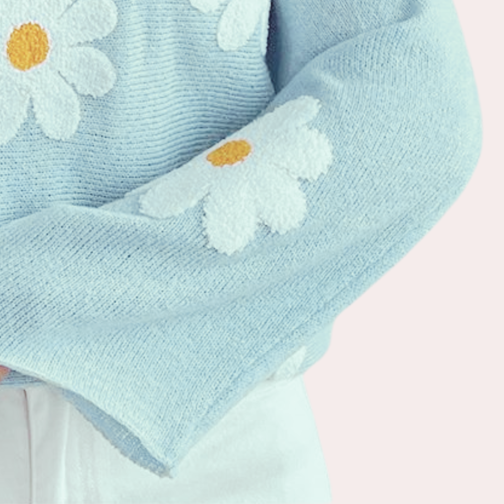 Mia - Charmanter Pullover mit Blumenstickerei für Frauen