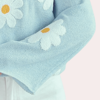 Mia - Charmanter Pullover mit Blumenstickerei für Frauen