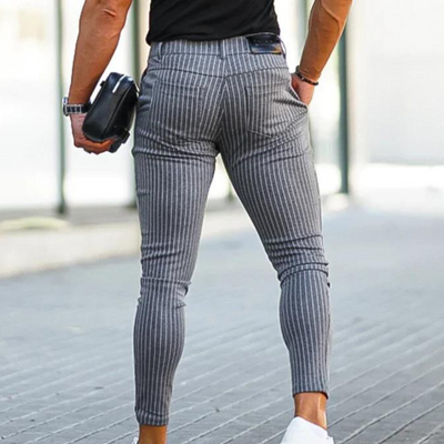 Zlatko - Modische gestreifte und elastische Chino-Hose für Männer