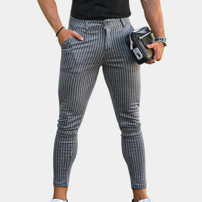 Zlatko - Modische gestreifte und elastische Chino-Hose für Männer