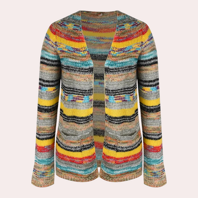 Lina - Lebendige Strickjacke für Damen mit modischem V-Ausschnitt