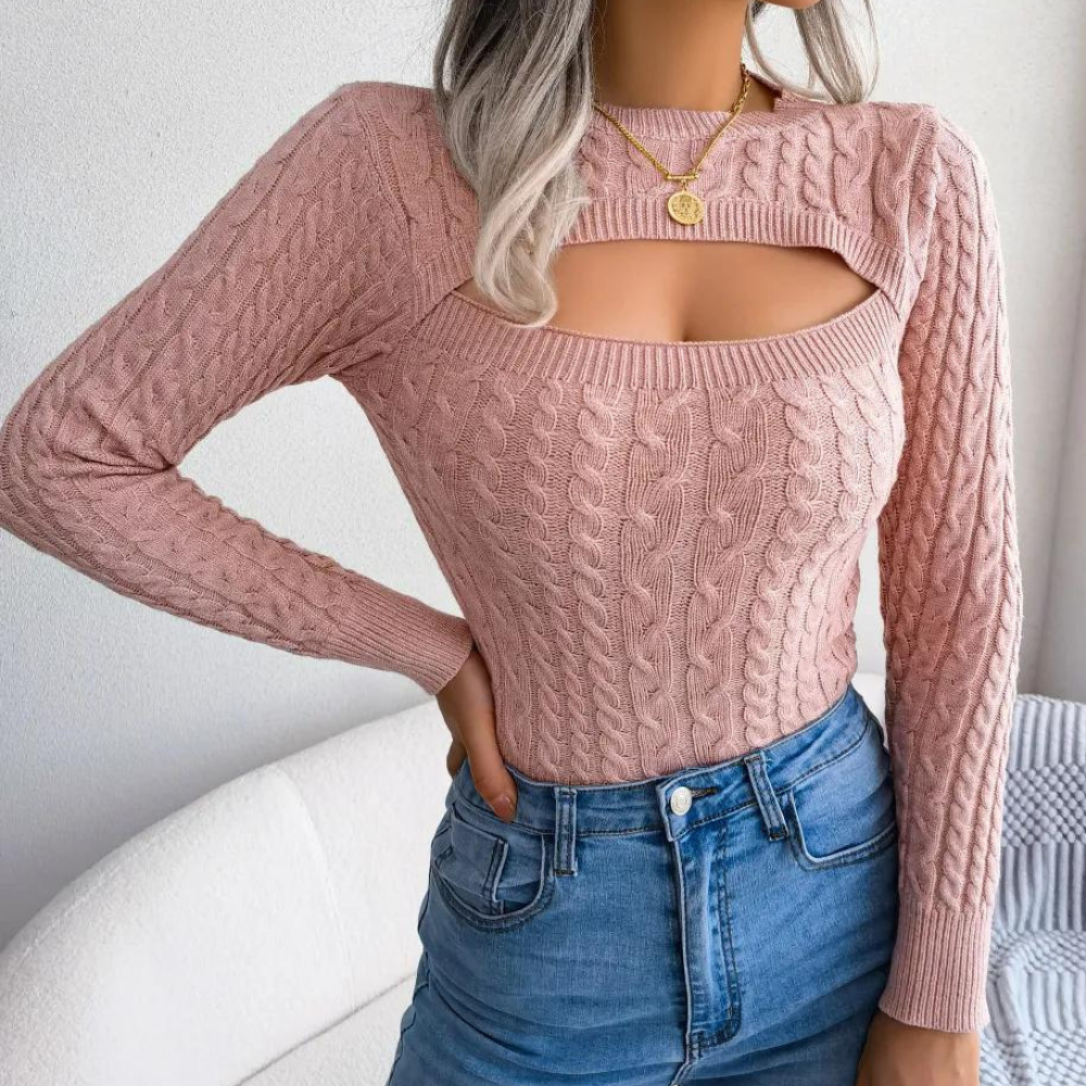 Naomi - Trendiger Strickpullover für Damen mit eleganten Cut-Out-Details