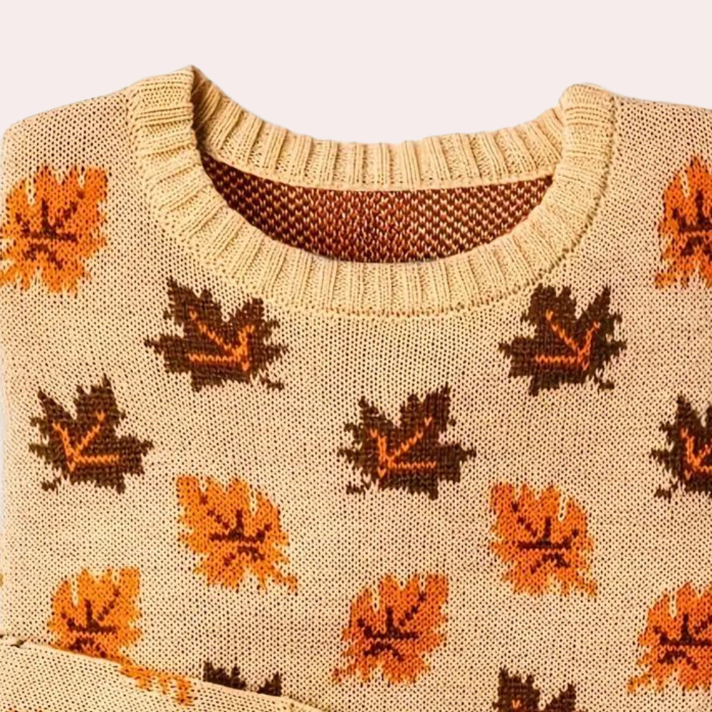 Nerina - Modisch-femininer Pullover mit raffiniertem Blattmuster