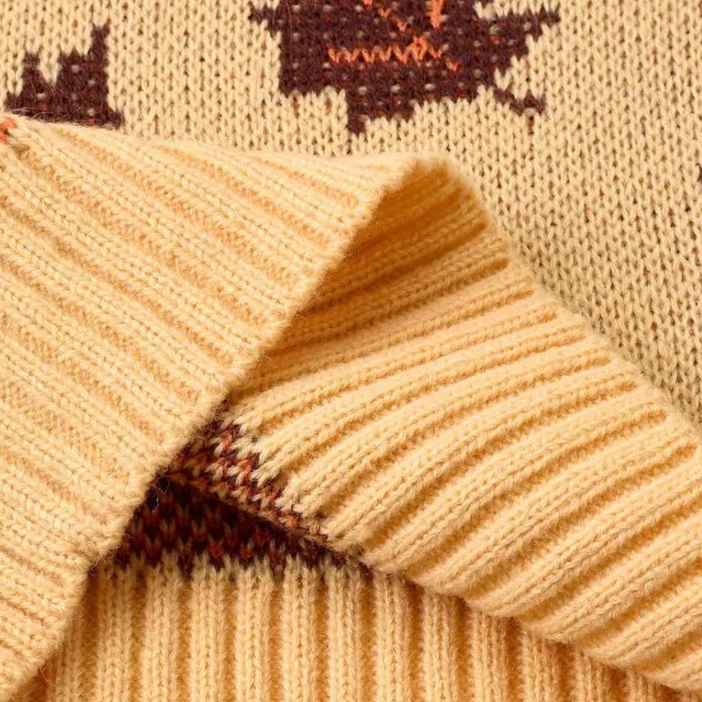 Nerina - Modisch-femininer Pullover mit raffiniertem Blattmuster