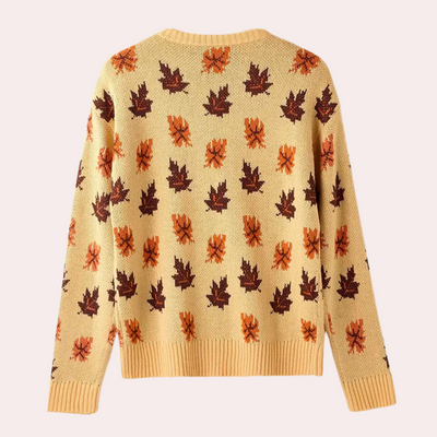 Nerina - Modisch-femininer Pullover mit raffiniertem Blattmuster