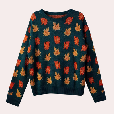 Nerina - Modisch-femininer Pullover mit raffiniertem Blattmuster