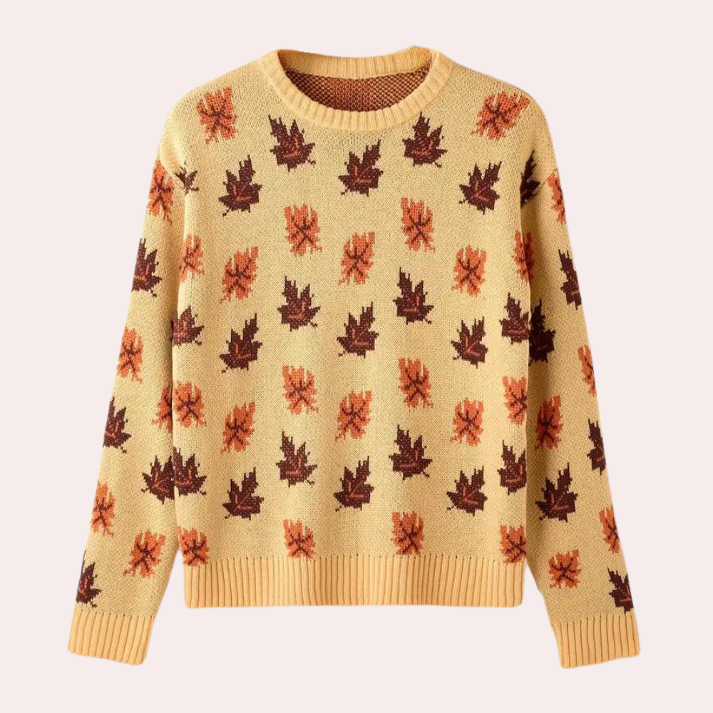 Nerina - Modisch-femininer Pullover mit raffiniertem Blattmuster
