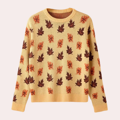 Nerina - Modisch-femininer Pullover mit raffiniertem Blattmuster