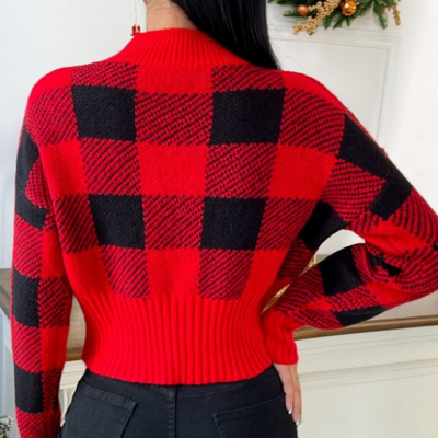 Sonya - Eleganter karierter Pullover für Damen