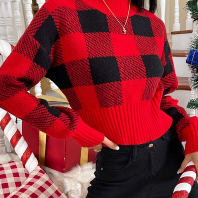 Sonya - Eleganter karierter Pullover für Damen