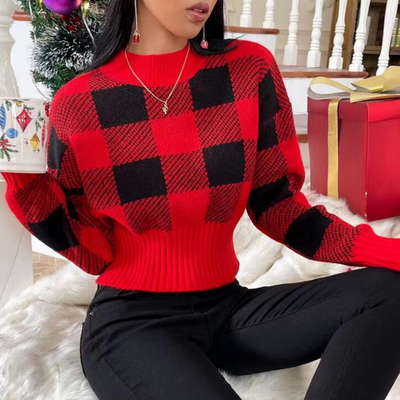 Sonya - Eleganter karierter Pullover für Damen