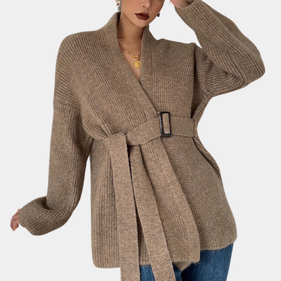 Lotti - Anspruchsvolle Damen Strickjacke mit elegantem Gürtel