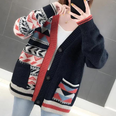 Lenke - Elegante Damenstrickjacke mit V-Ausschnitt für einen zeitlosen Look