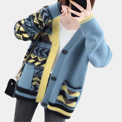 Lenke - Elegante Damenstrickjacke mit V-Ausschnitt für einen zeitlosen Look