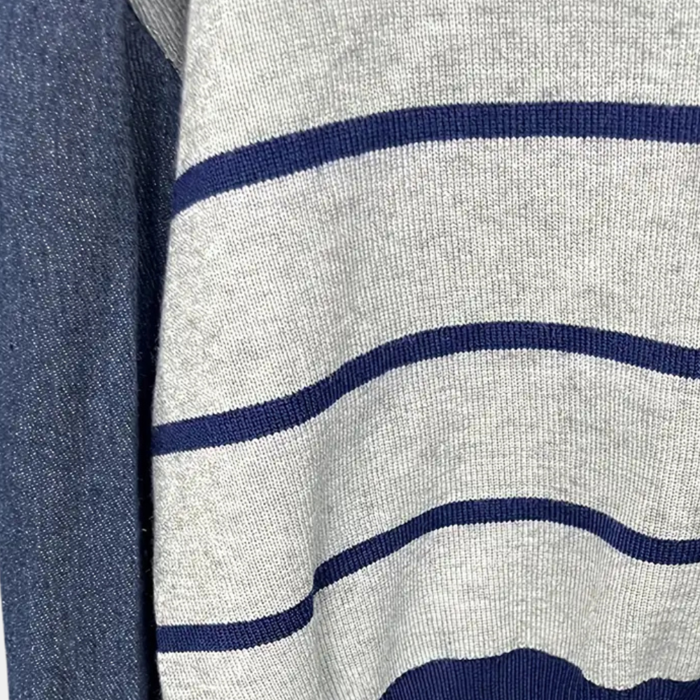 Lujzika - Stylischer Damenpullover mit trendigen Denim-Ärmeln