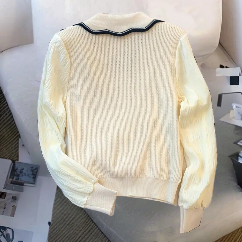 Marioria - Modischer Damenpullover mit elegantem Kontrastkragen