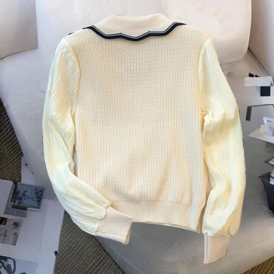 Marioria - Modischer Damenpullover mit elegantem Kontrastkragen