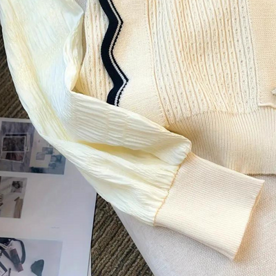 Marioria - Modischer Damenpullover mit elegantem Kontrastkragen