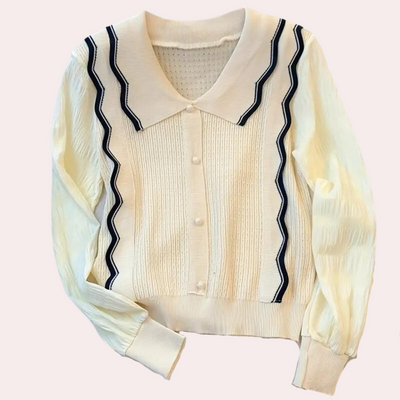 Marioria - Modischer Damenpullover mit elegantem Kontrastkragen