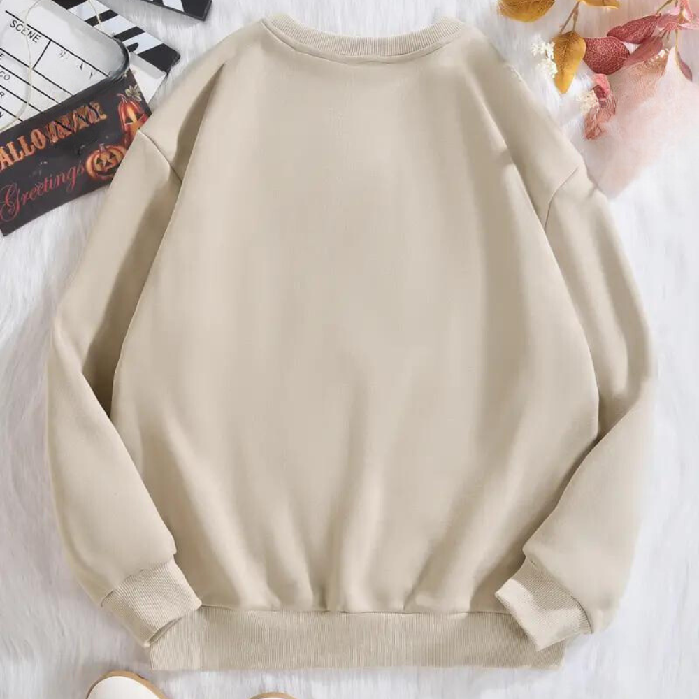 Kinga - Weibliches Halloween Sweatshirt mit gruseligem Hundeaufdruck