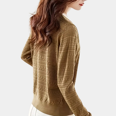 Lioren - Stilvoller Damenpullover mit raffiniertem tiefen V-Ausschnitt