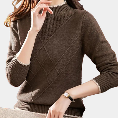 Malyna - Bequemer lässiger Damen-Halbrollkragenpullover für einen entspannten Look