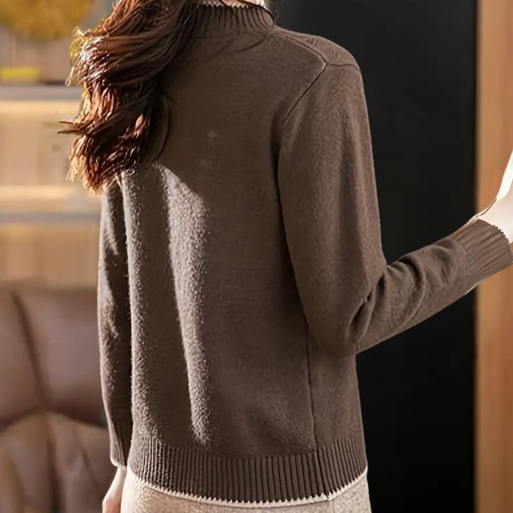 Malyna - Bequemer lässiger Damen-Halbrollkragenpullover für einen entspannten Look