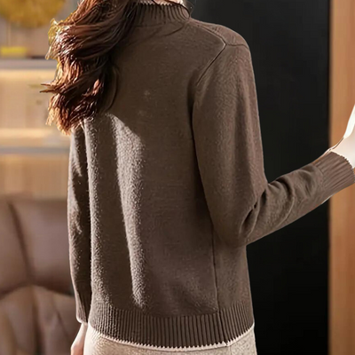 Malyna - Bequemer lässiger Damen-Halbrollkragenpullover für einen entspannten Look