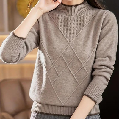 Malyna - Bequemer lässiger Damen-Halbrollkragenpullover für einen entspannten Look