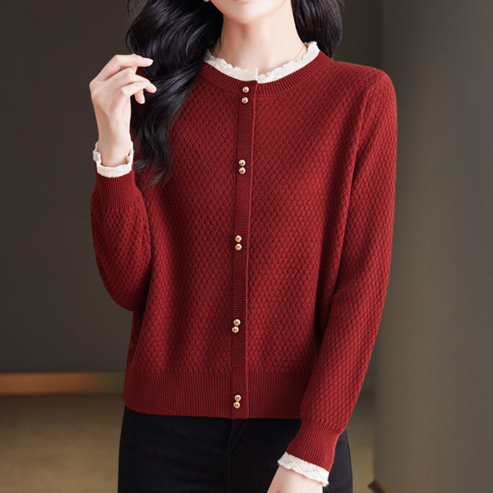 Nevena - Schicker Damenpullover mit raffinierten Knöpfen