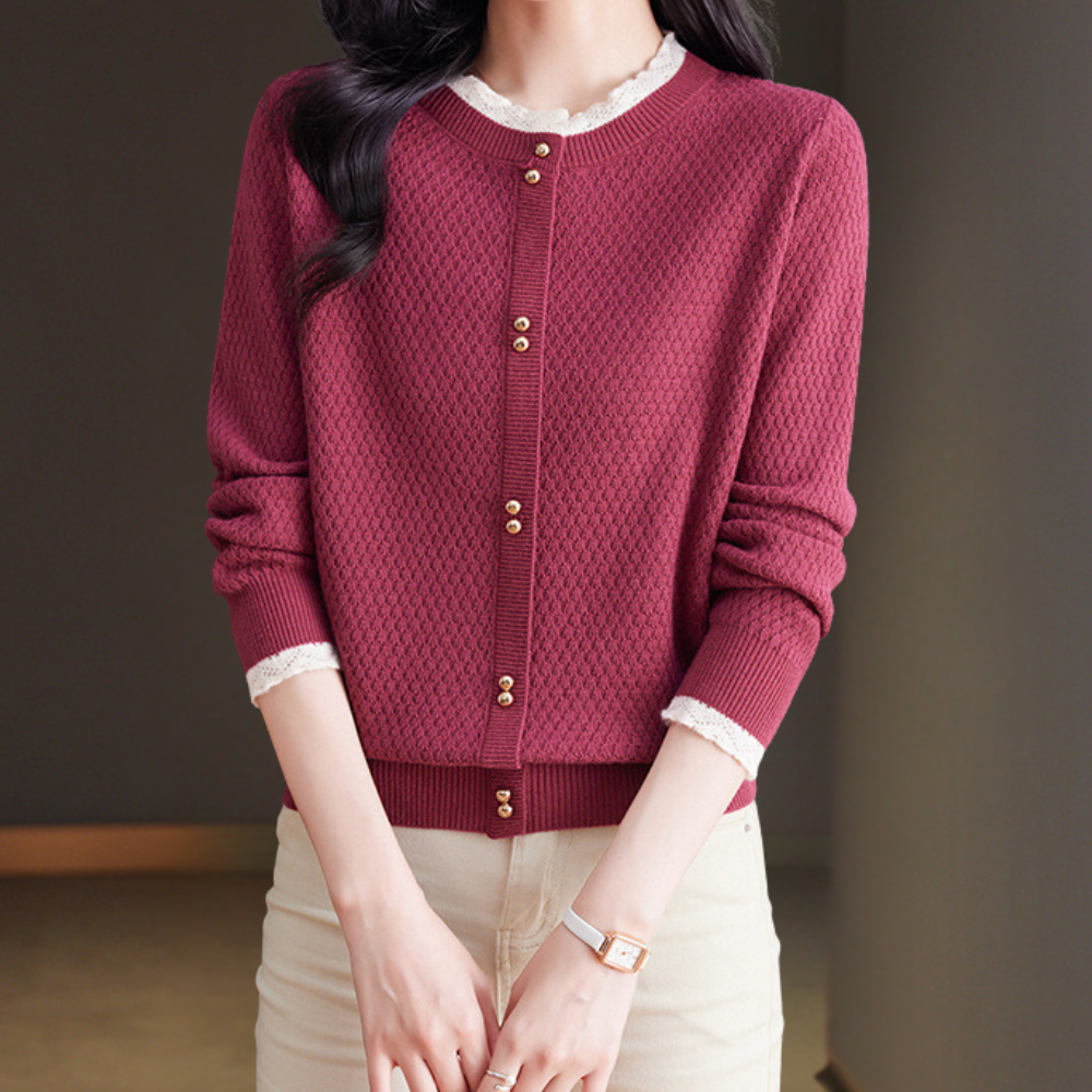 Nevena - Schicker Damenpullover mit raffinierten Knöpfen