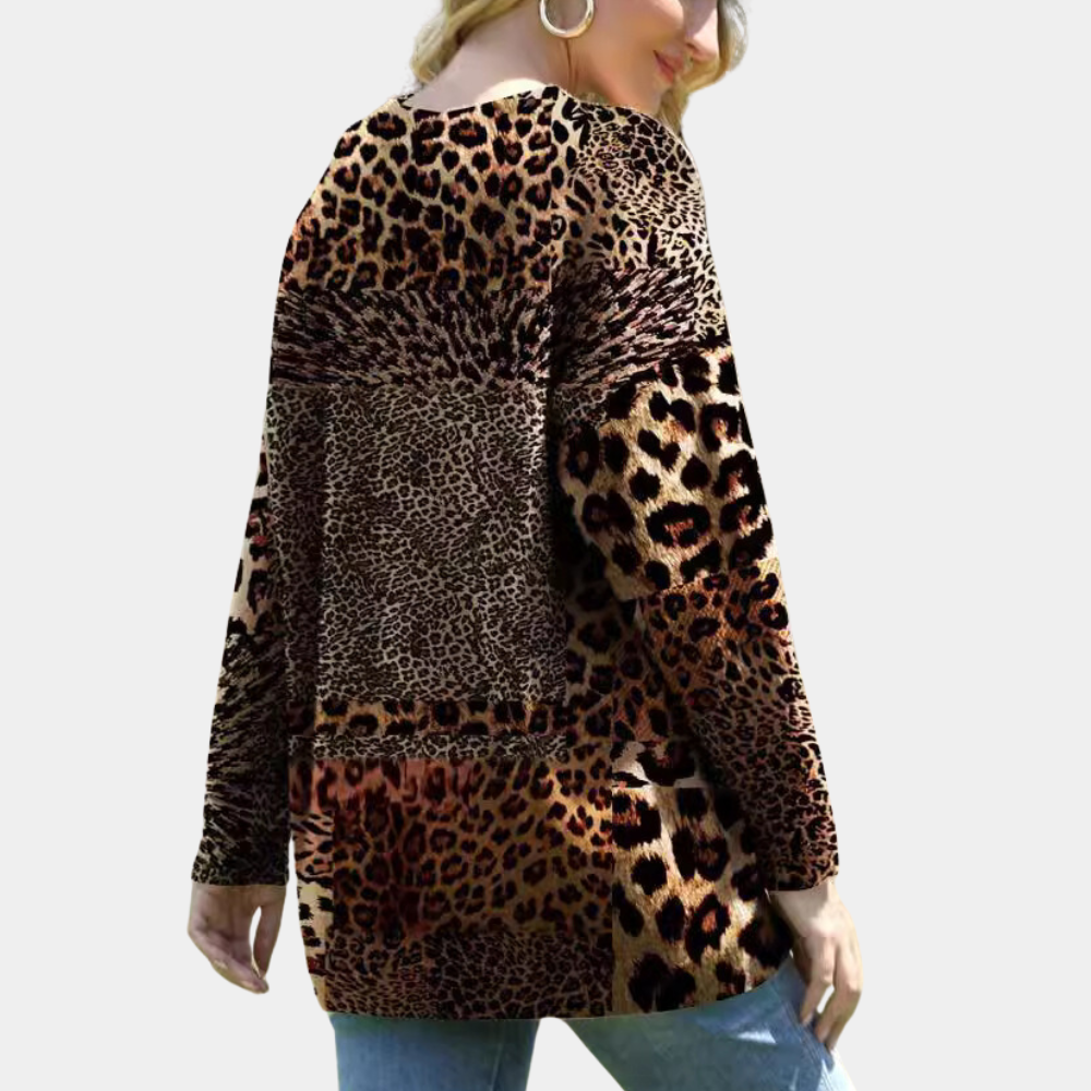 Sensationeller Damenpullover mit exklusivem Leopardenprint - MARTHA