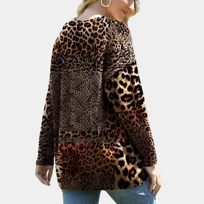 Sensationeller Damenpullover mit exklusivem Leopardenprint - MARTHA