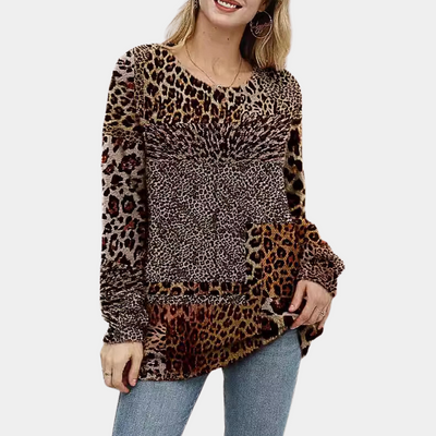 Sensationeller Damenpullover mit exklusivem Leopardenprint - MARTHA