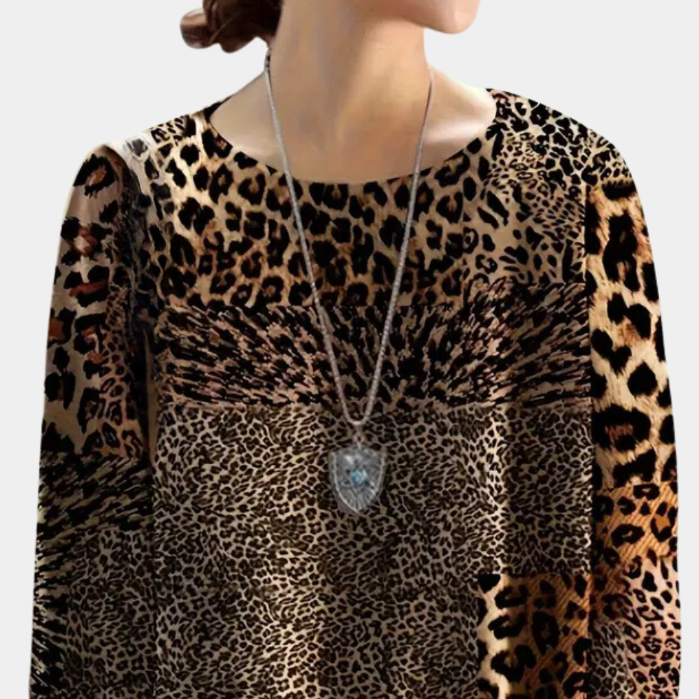 Sensationeller Damenpullover mit exklusivem Leopardenprint - MARTHA