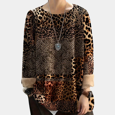 Sensationeller Damenpullover mit exklusivem Leopardenprint - MARTHA