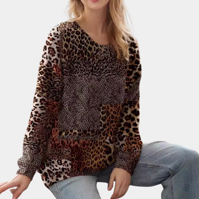 Sensationeller Damenpullover mit exklusivem Leopardenprint - MARTHA