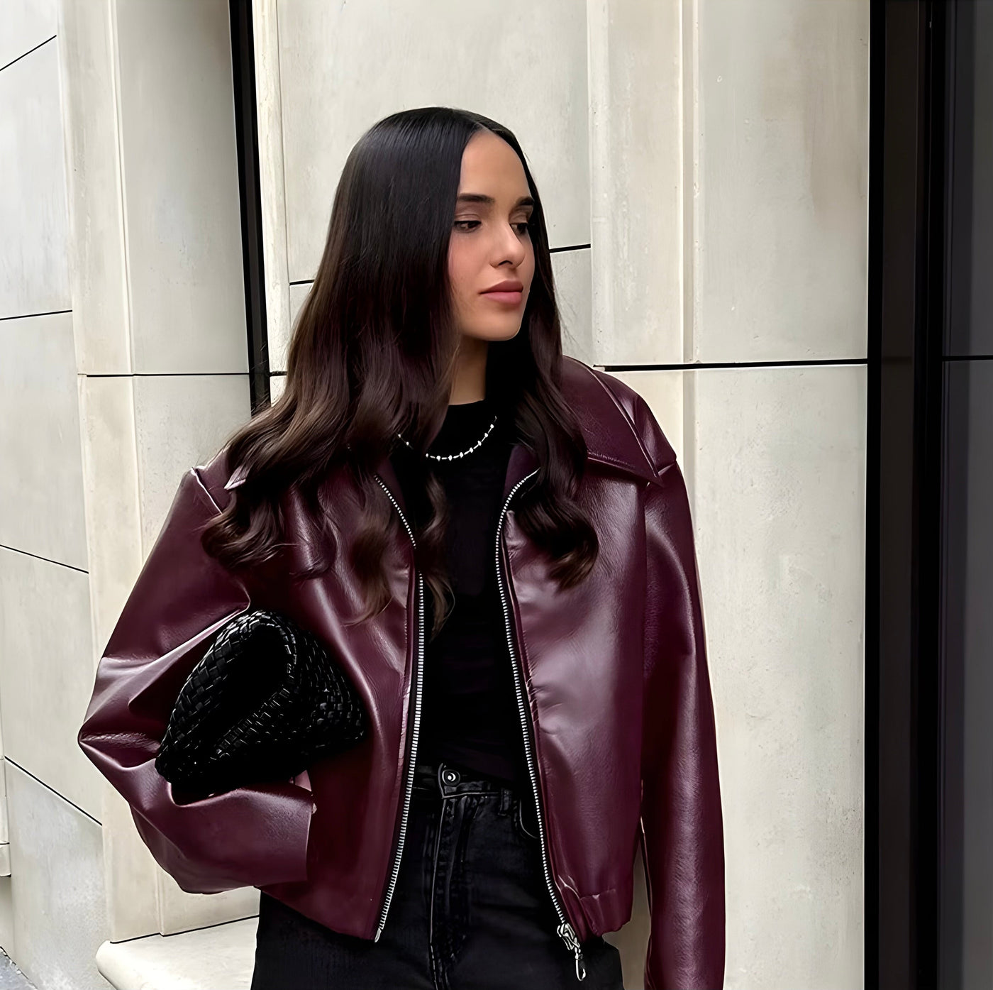 ELEGANTE LEDERJACKE