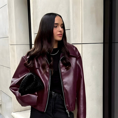 ELEGANTE LEDERJACKE