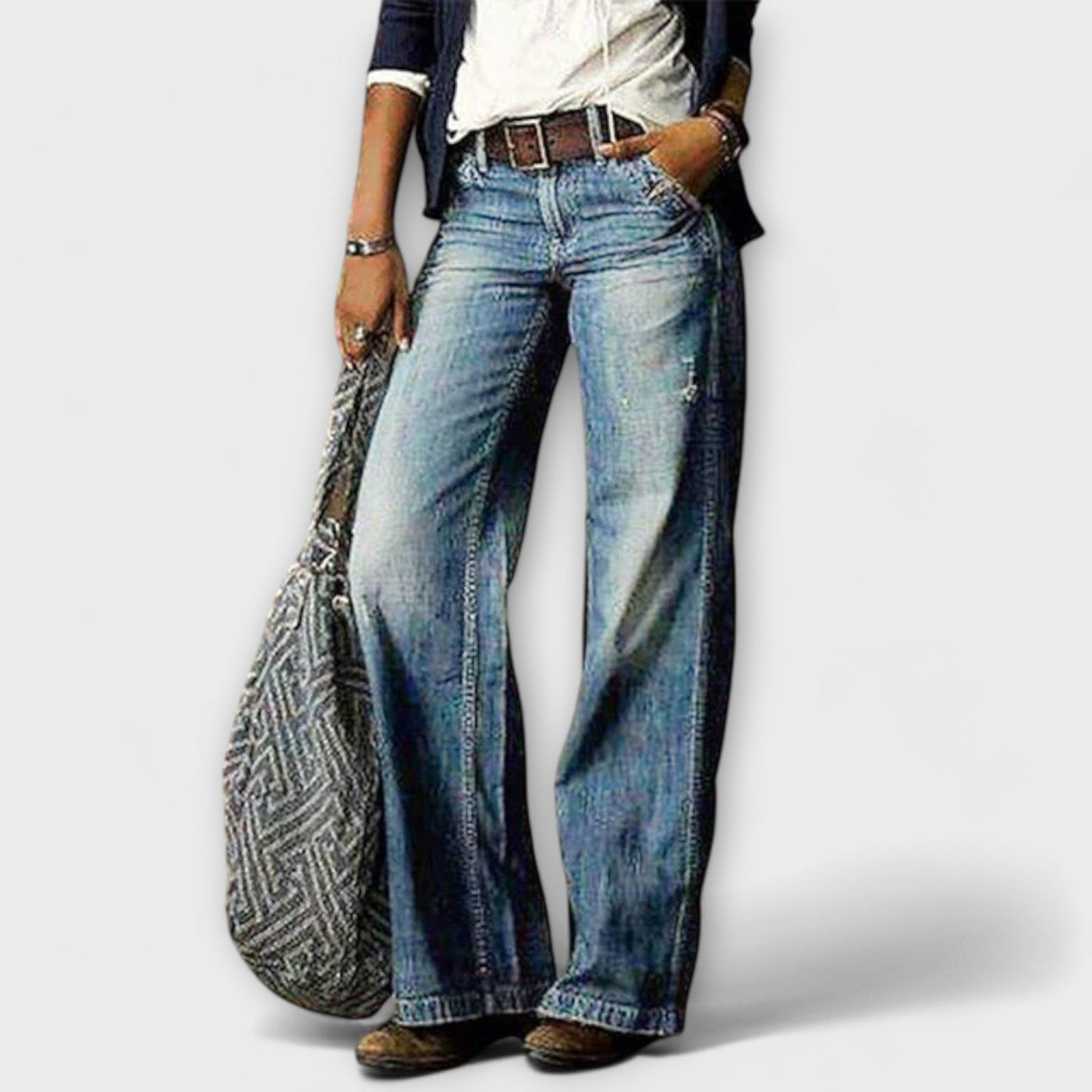 Neless – Weite Jeans mit High-Waist