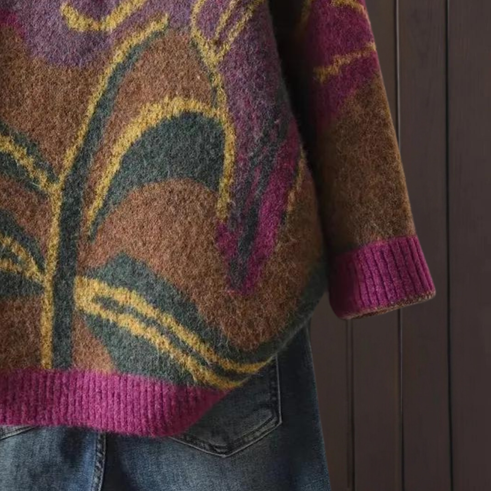 PATRICIA - Eleganter Pullover mit Blumenmuster für Frauen