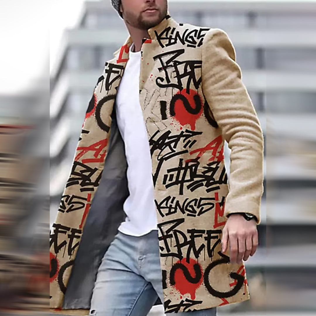 Stilvoller langer Mantel für Männer - JOHN