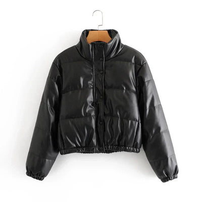 50 % Rabatt | Strideon™ | Damen Parka Jacke aus Kunstleder mit Stehkrage  [ Letzter Tag Rabatt ]
