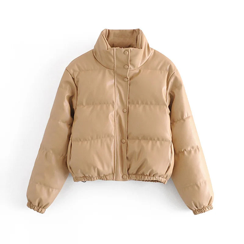 50 % Rabatt | Strideon™ | Damen Parka Jacke aus Kunstleder mit Stehkrage  [ Letzter Tag Rabatt ]