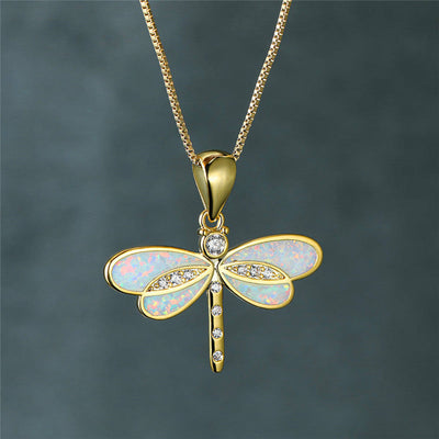 Elunaria – Libellen-Collier mit schimmerndem Akzent